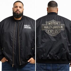 Harley Davidson MA-1 Bomber Jacket Men’s Black 2003 An American Legend Insulated